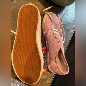 Womens Vans, gently worn, size 5. Rare purple haze pattern.